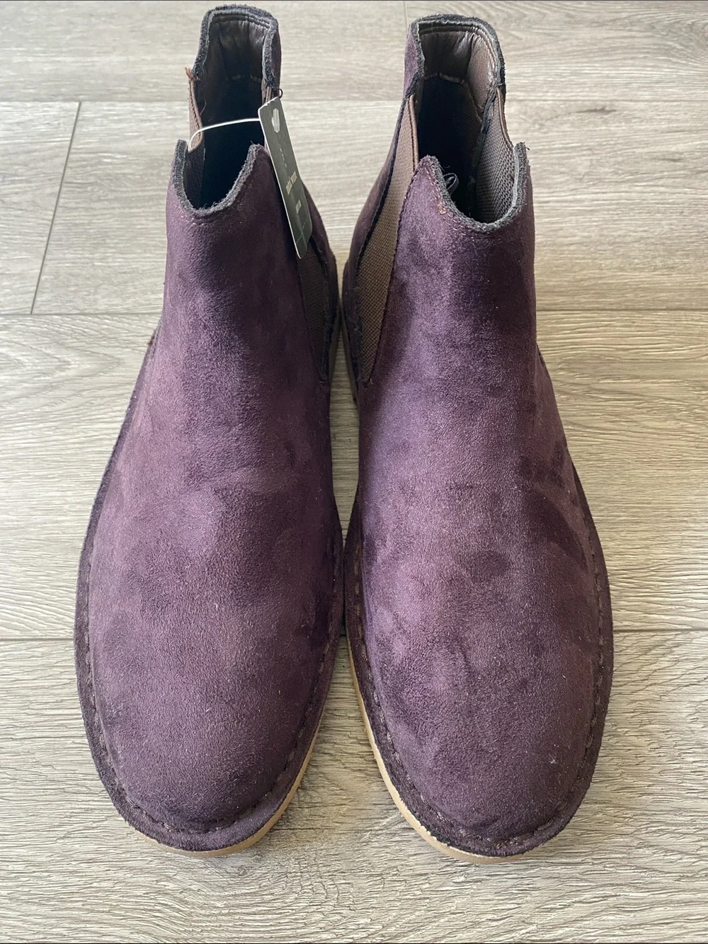 Mens Brown Memory Foam Suede Boots